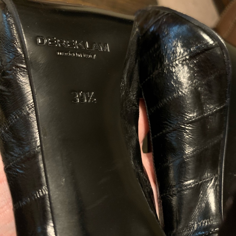 39.5 Derek Lam Black Leather Heels Made in Italy - Picture 10 of 13